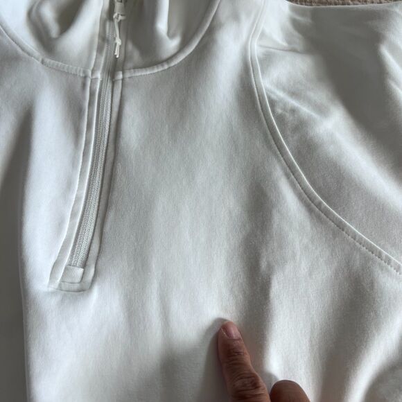 Old Navy Active Dynamic Fleece Half-Zip Sweatshirt Women Medium White Workout - Picture 13 of 14